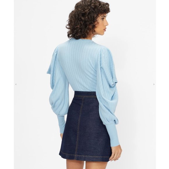Ted Baker Bubless Extreme Sleeve Knit Sweater light blue size 1 nwt - Picture 4 of 13